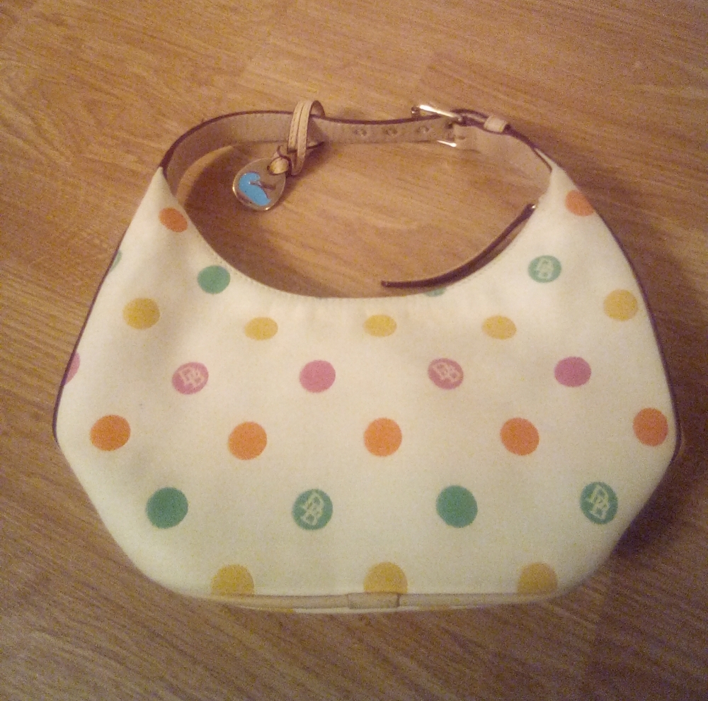 Vintage Dooney & Bourke White Monogrammed Handbag